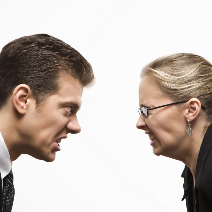 Man versus woman.