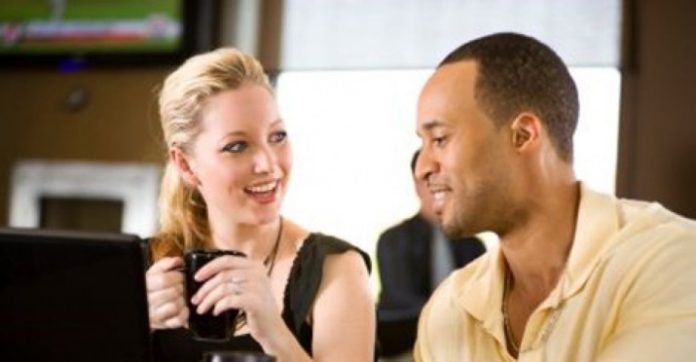 Man and Woman Talking Man and Woman Talking