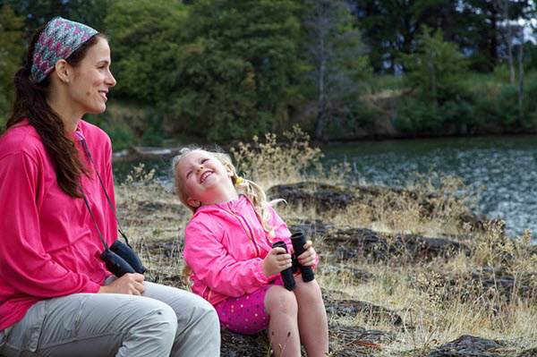 mother and daughter having fun