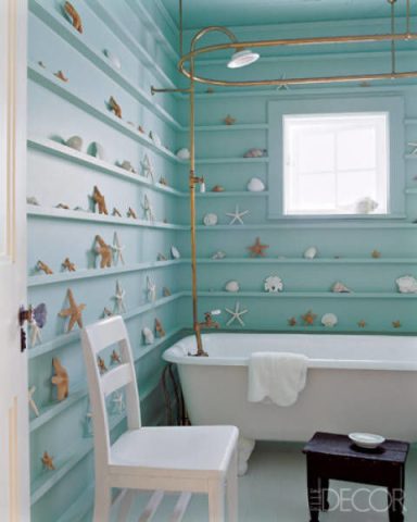 shell filled bathroom