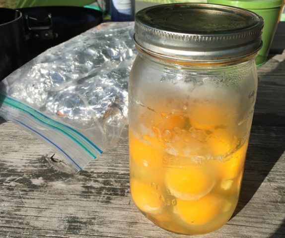 eggs in a mason jar camping tips