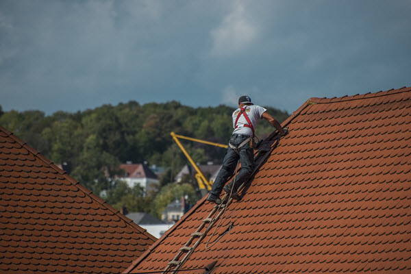 inspecting roof