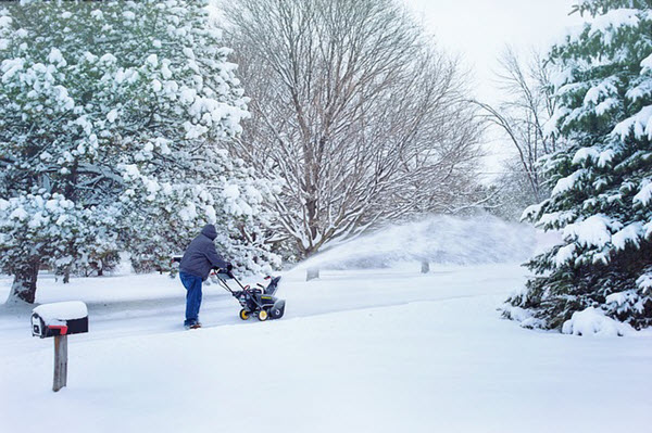 using snow blower