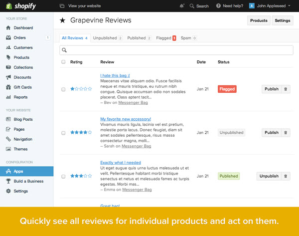 shopify product reviews