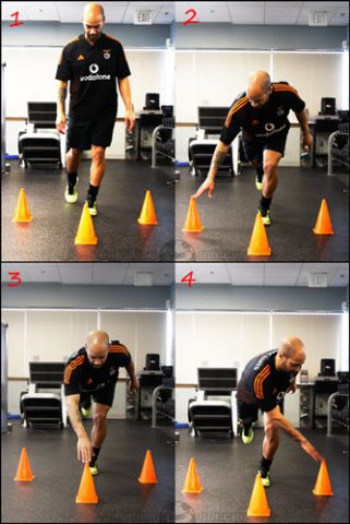 single leg reach with cones