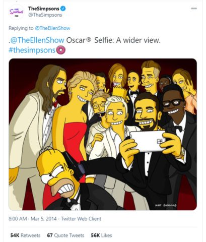 oscars viral selfie simpsonized