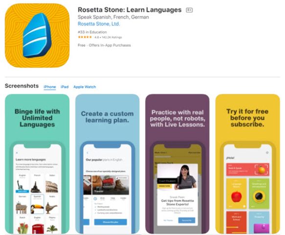 rosetta stone app