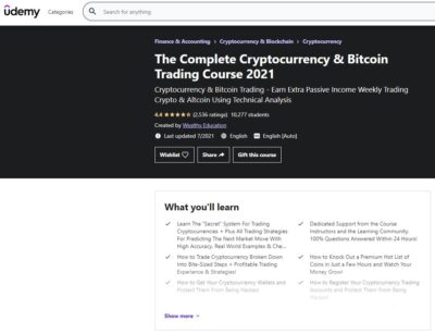    The Complete Cryptocurrency and Bitcoin Trading Course 2021