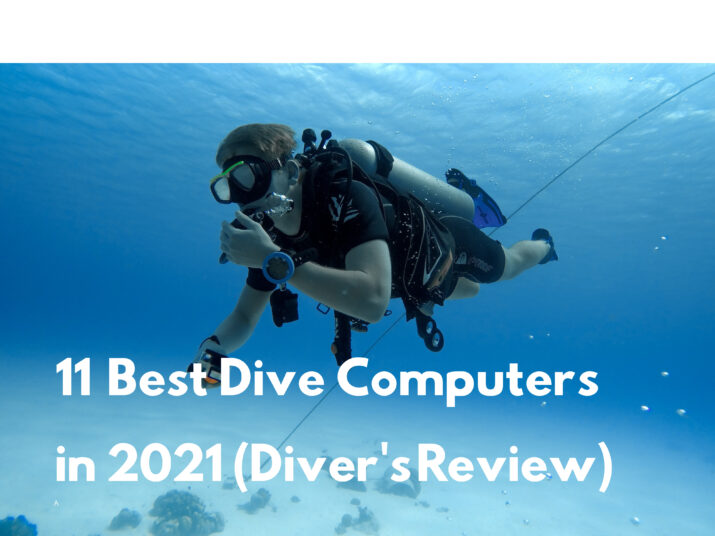 Scuba diver with his dive computer