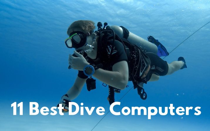 Scuba diver with his dive computer