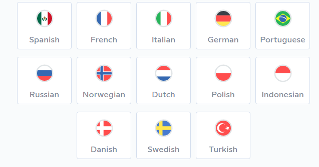 babbel's languages available