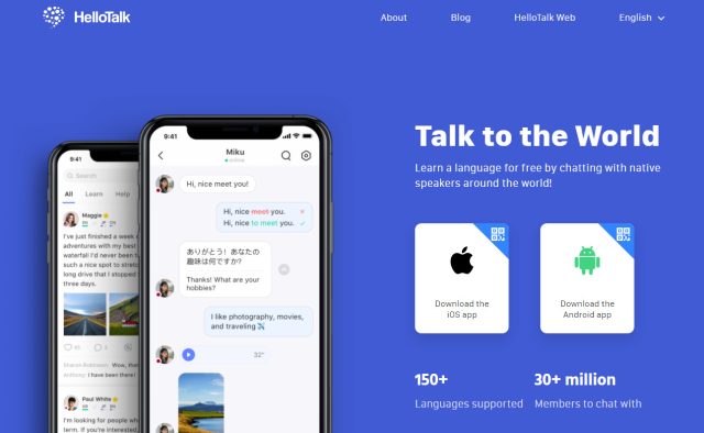 HelloTalk language learning Platform