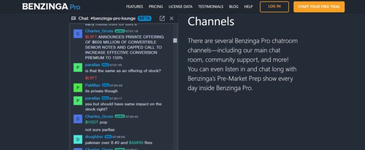 Benzinga Chat Room