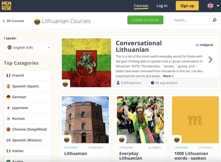 Unofficial Memrise courses