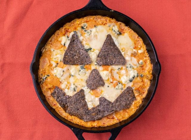 Halloween Buffalo Chicken Skillet Dip