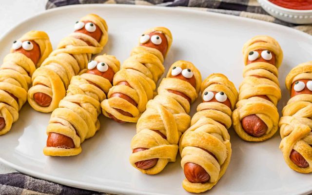 Spooky Sausage Roll Mummies