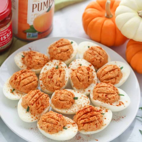 Deviled Pumpkin Eggs