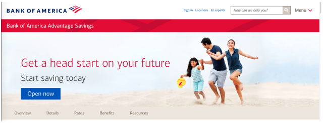 Bank of America Savings Accounts