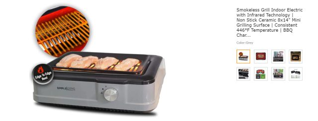 Simple Living Infrared Electric Indoor Smokeless Grill