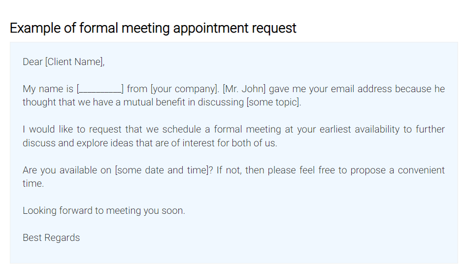 How to request a meeting