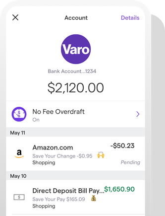 Varo account on sale