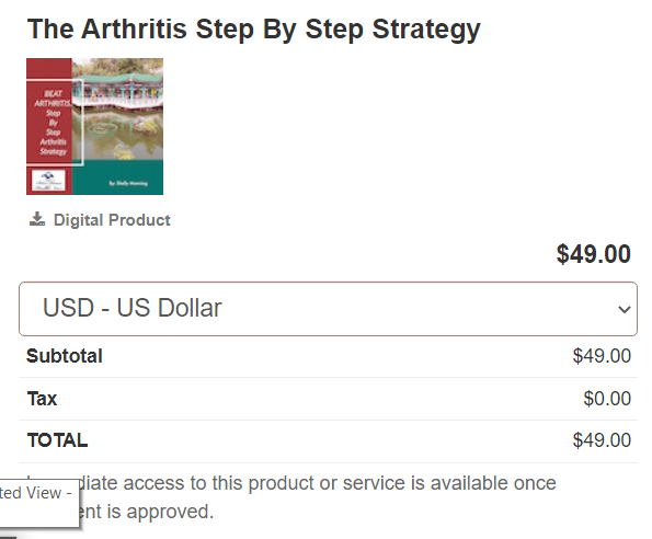the arthritis strategy pricing