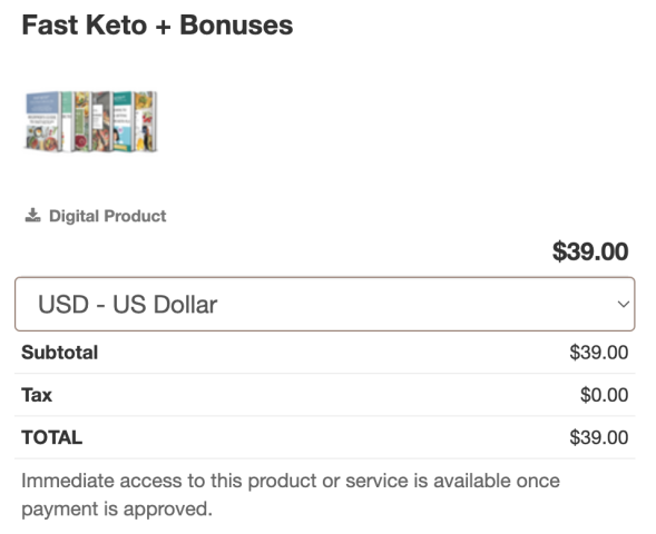 fast keto pricing