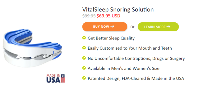 vitalsleep anti-snoring mouthpiece pricing