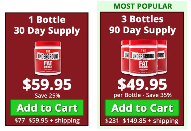 the underground fat burner pricing