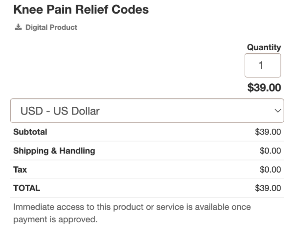 knee pain relief codes reviews