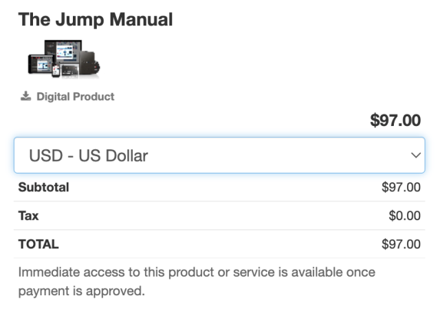 the jump manual pricing