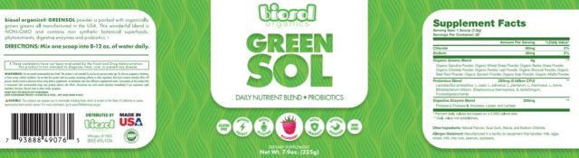 green sol supplement facts