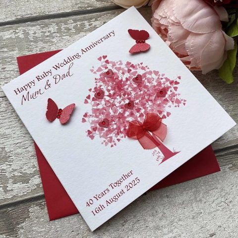 Personalized Ruby Flowers Card