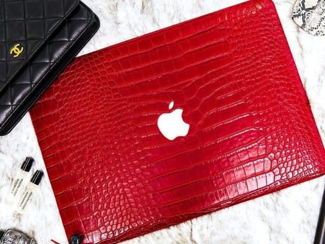 Crocodile-Print MacBook Case