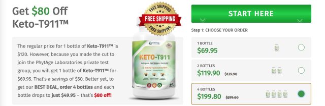 keto t911 pricing