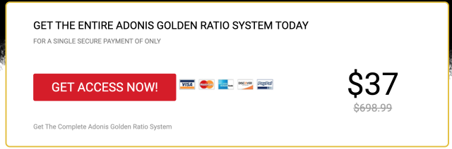 adonis golden ratio pricing