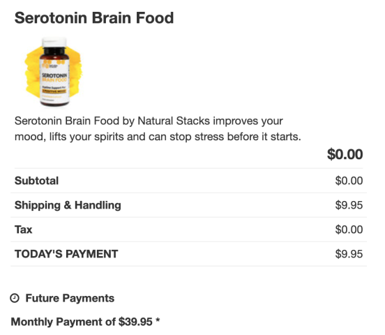 serotnin brain food pricing