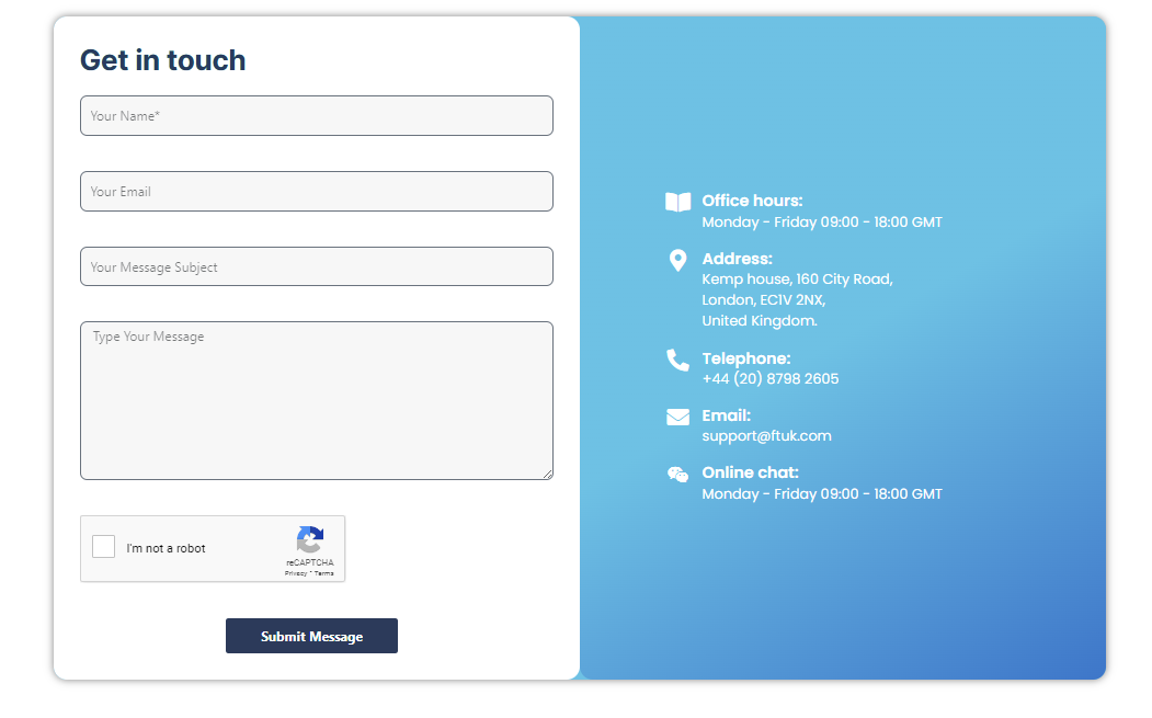 FTUK Contact Details and Form