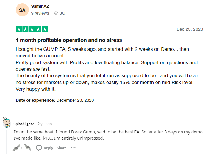 Forex Gump Customer Review