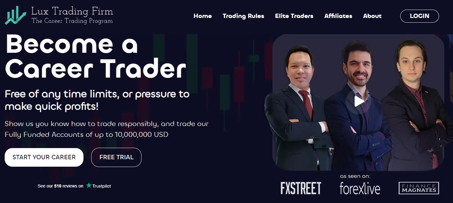Lux Trading Firm Webpage