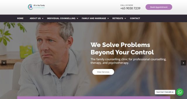 All In The Family Counselling home page